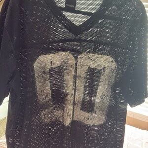 Tilly's Black Mesh Jersey Top